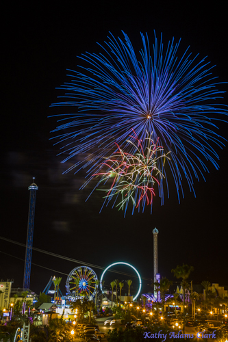 Fireworks, Kemah Boardwalk, Kemah, Texas, Amusement park.