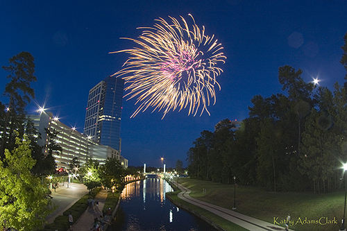 Fireworks over The Woodlands