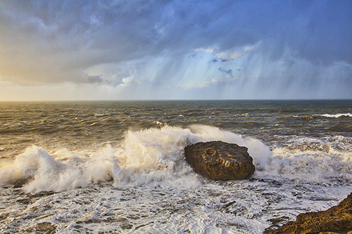 Atlantic Ocean, crashing waves, Essaouira; Morocco