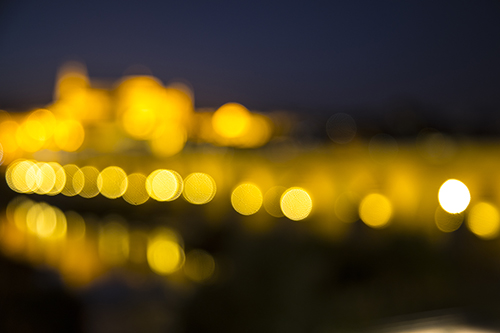 Blurry light, bokeh, Puente Romano; Cordoba; Spain; Roman Bridge; Twilight