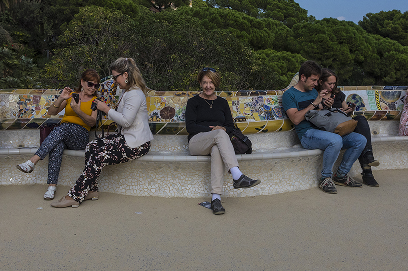 The Park Güell, gardens, Carmel Hill,  Barcelona, Catalonia.